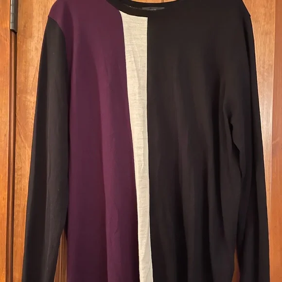 Universal Standard 3 Block Stripe 100% Merino Wool Sweater - Picture 3 of 5